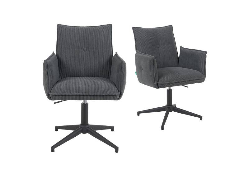 DUBI Möbel Bürostuhl Mika-Till 2er-Set, pulverbeschichtet, 360° drehbar & höhenverstellbar im 2er-Set von DUBI Möbel