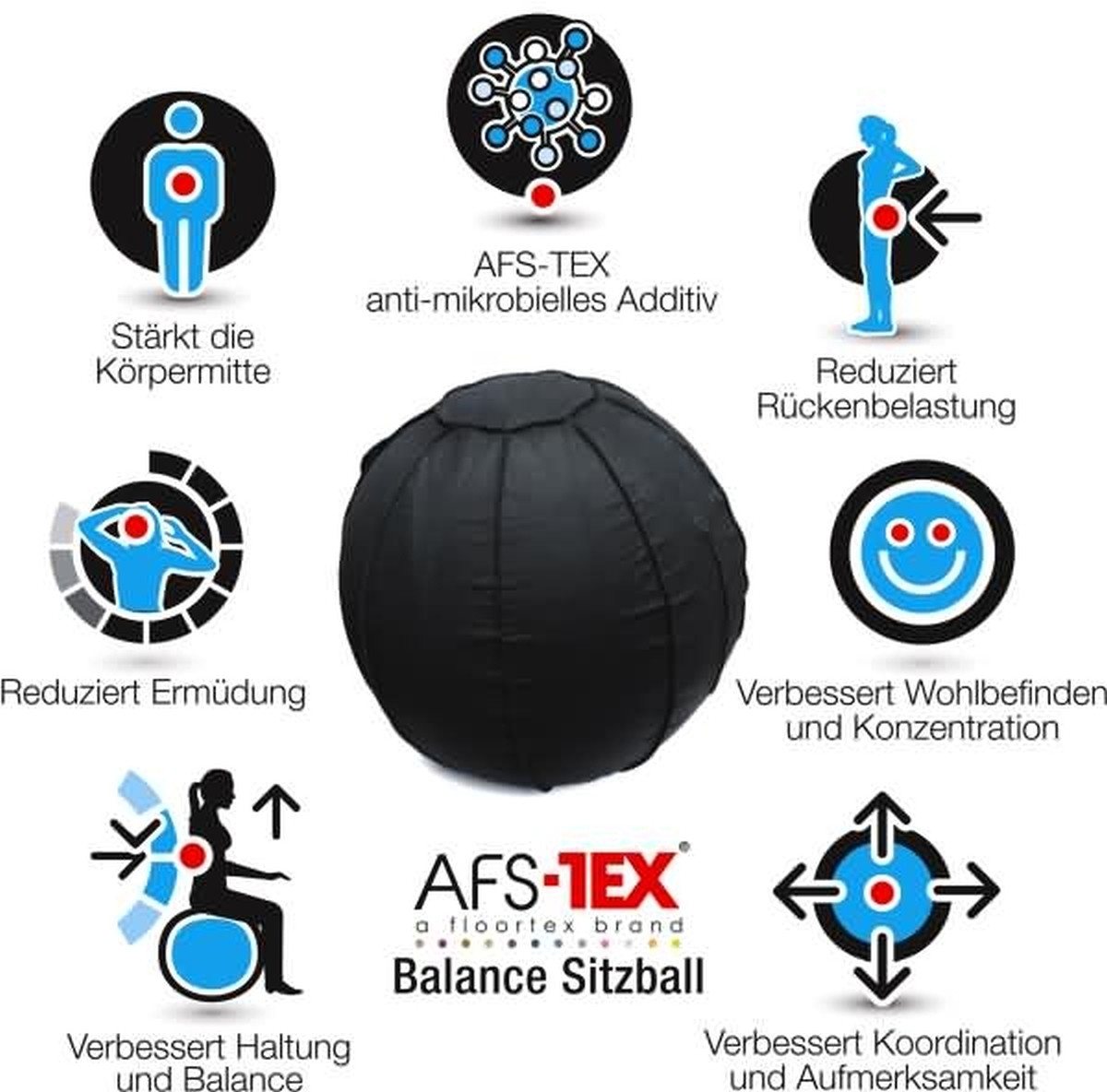Bürostuhl Sitzball 75cm Vinyl/Textilbezug für Personen über 1,80m Körpergröße sc Bürostuhl Sitzball 75cm Vinyl/Textilbezug für Personen über 1,80m Körpergröße sc von OTTO
