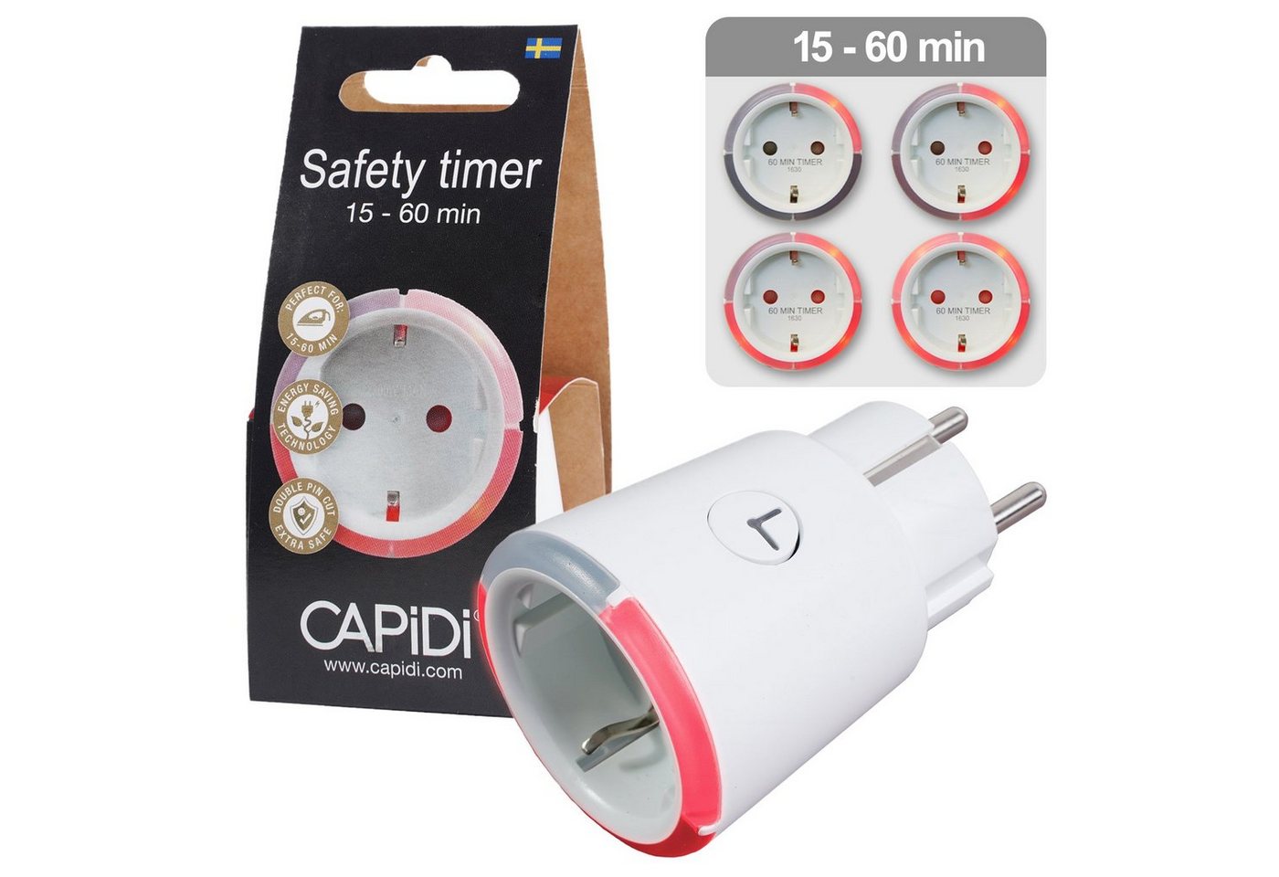CAPiDi Countdown Timer 15-60 Min Steckdose Weiß Mehrfachsteckdose, Zeitschaltuhr Steckdosentimer Zeitschalter Sicherheitstimer CAPiDi Countdown Timer 15-60 Min Steckdose Weiß Mehrfachsteckdose, Zeitschaltuhr Steckdosentimer Zeitschalter Sicherheitstimer von OTTO