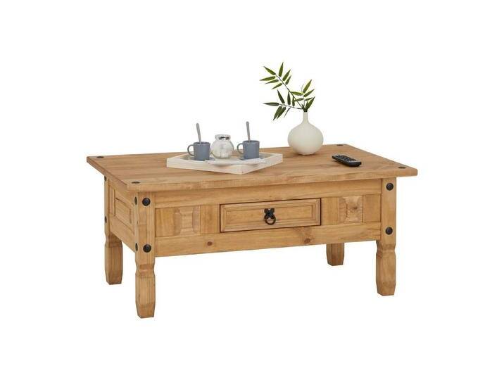 CARO-Möbel Couchtisch SALSA, Wohnzimmertisch 100x60cm, Sofatisch mit Schubkasten Landhausstil natur, braun CARO-Möbel Couchtisch SALSA, Wohnzimmertisch 100x60cm, Sofatisch mit Schubkasten Landhausstil natur, braun von OTTO