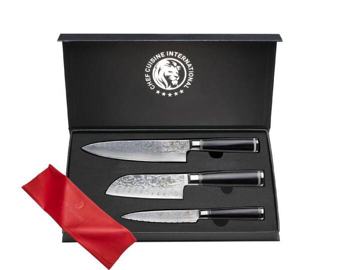 CHEF CUISINE International Kochmesser Damast Profi-Set 3-tlg. von OTTO
