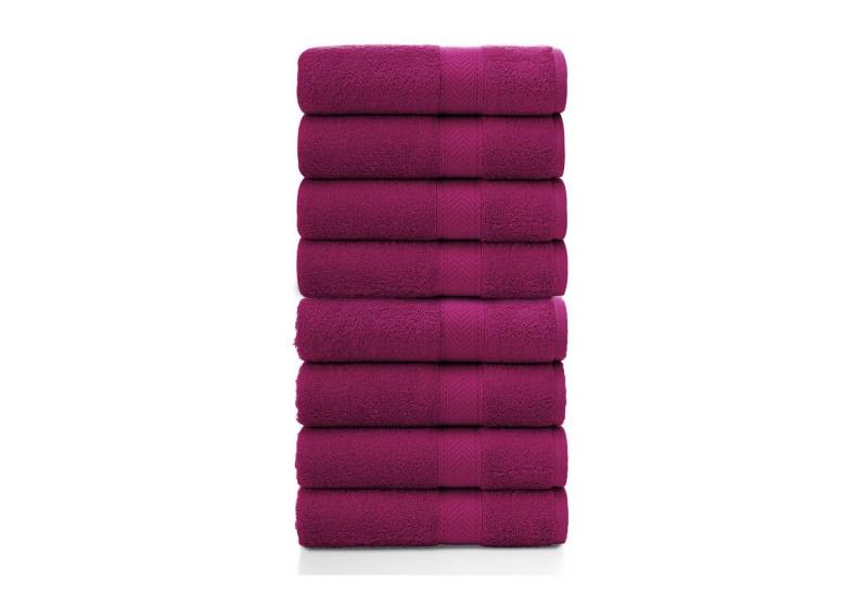 CLASS HOME COLLECTION Gästehandtücher Gästetuch Gästetücher Handtuch Frottee Baumwolle 500g/m² Uni 8 tlg Set, Frottee (8er, 8-St), mit Bordüre von CLASS HOME COLLECTION