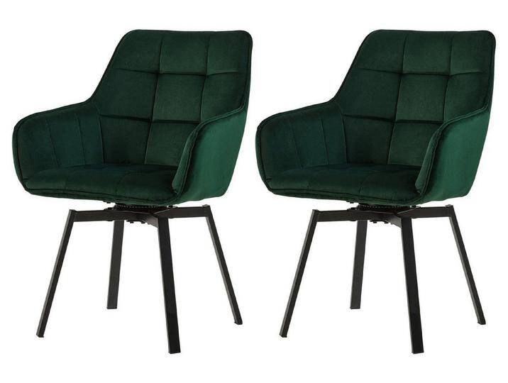 CLIPOP Esszimmerstuhl Drehstuhl (2er Set), Gepolsterter Küchenstuhl aus Samt, grün, Grün von OTTO