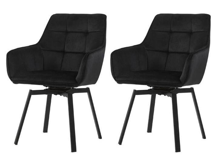 CLIPOP Esszimmerstuhl Drehstuhl (2er Set), Gepolsterter Küchenstuhl aus Samt, schwarz, Schwarz von OTTO