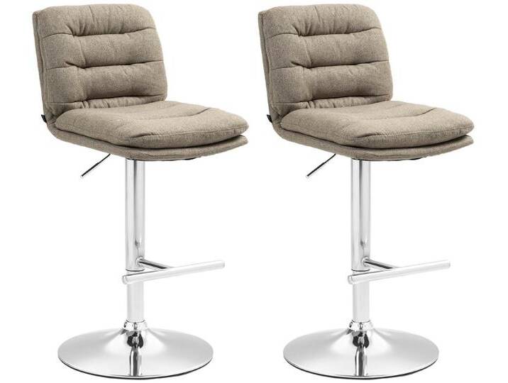 CLP Barhocker (2er Set, 2 St., 2er), beige, chrom, taupe von OTTO