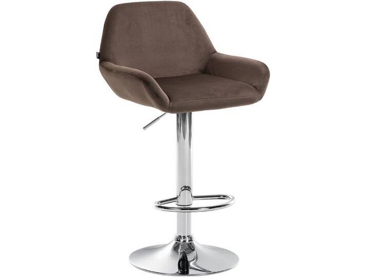CLP Barhocker Braga Samt, drehbar und stufenlos höhenverstellbar, braun, chrom, braun CLP Barhocker Braga Samt, drehbar und stufenlos höhenverstellbar, braun, chrom, braun von OTTO