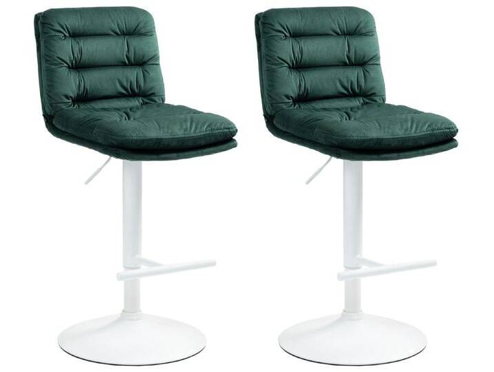 CLP Barhocker Damar (2er Set, 2 St., 2er), mit Samtbezug, drehbar und höhenverstellbar, grün, weiß, grün von OTTO