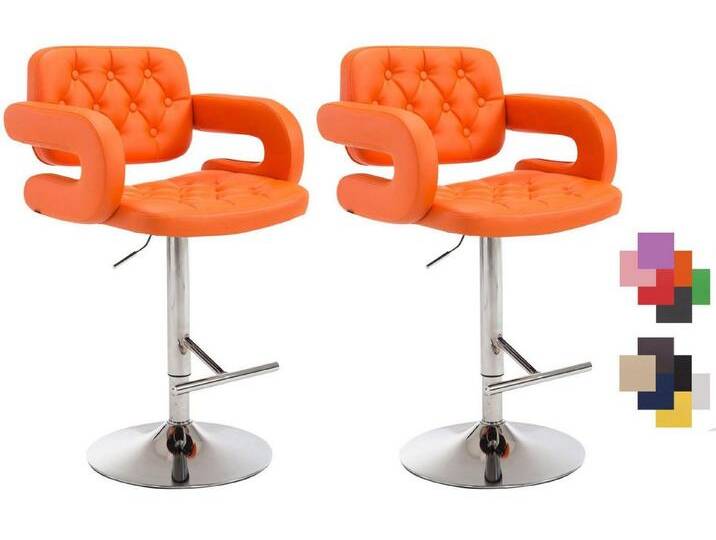 CLP Barhocker Dublin (2er Set, 2 St., 2er), höhenverstellbar und drehbar, orange, orange von OTTO