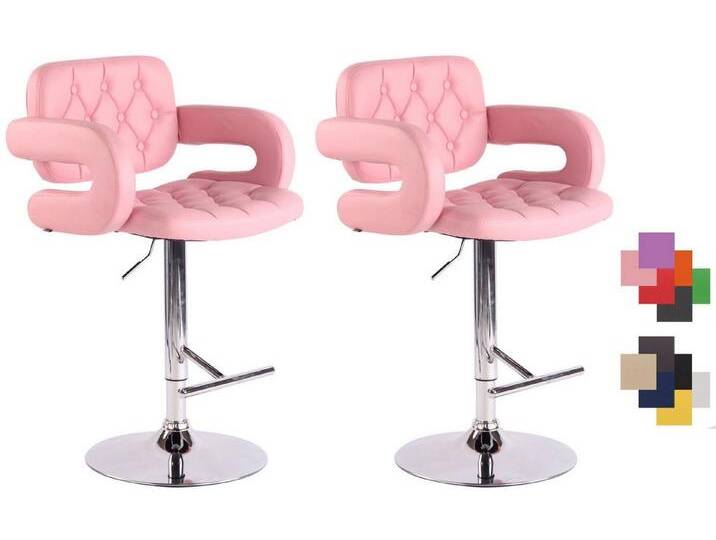 CLP Barhocker Dublin (2er Set, 2 St., 2er), höhenverstellbar und drehbar, rosa, pink von OTTO
