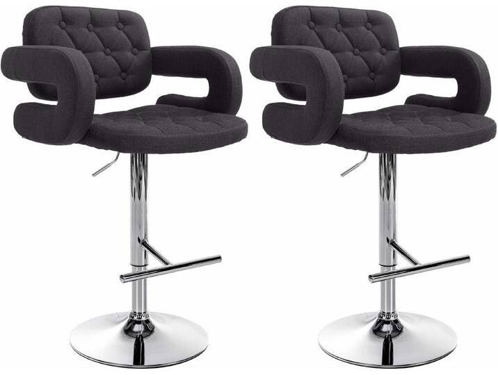 CLP Barhocker Dublin Stoff (2er Set, 2 St., 2er), höhenverstellbar und drehbar, schwarz, schwarz von OTTO