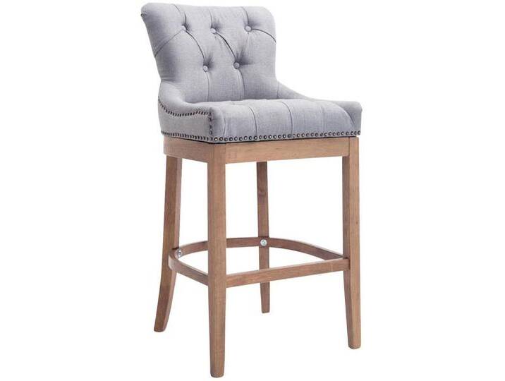 CLP Barhocker Lakewood, mit Stoff-Bezug, Vierfußgestell aus Holz, grau, hellgrau von OTTO