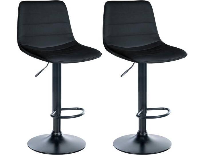 CLP Barhocker Lex Kunstleder (2er Set, 2 St., 2er), Metallgestell, Höhenverstellbar, drehbar, schwarz, Metall matt schwarz, schwarz von OTTO