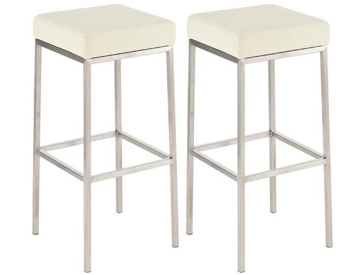 CLP Barhocker Montreal 85 Kunstleder (2er Set, 2 St., 2er), Kunstlederbezüge, mit Metallgestellen, beige, edelstahl, creme von OTTO