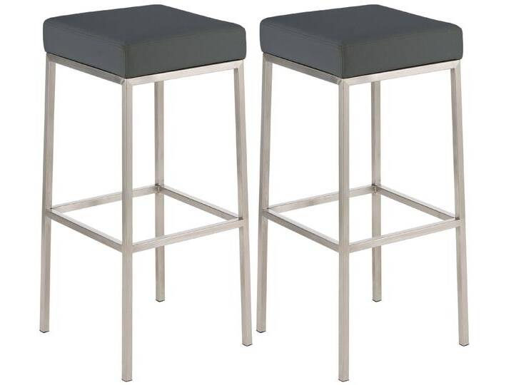 CLP Barhocker Montreal 85 Kunstleder (2er Set, 2 St., 2er), Kunstlederbezüge, mit Metallgestellen, grau, edelstahl, grau von OTTO