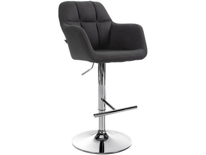 CLP Barhocker Natoma Stoff, mit Fußstütze höhenverstellbar, schwarz, Metall in Chromoptik, schwarz von OTTO