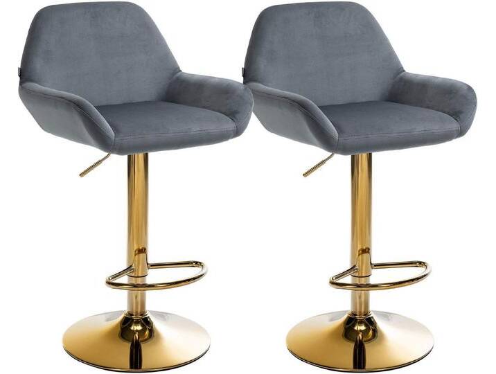 CLP Bistrostuhl 2er Set Barhocker Braga Gold Samt, schwarz CLP Bistrostuhl 2er Set Barhocker Braga Gold Samt, schwarz von OTTO