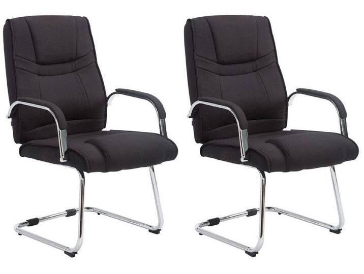 CLP Esszimmerstuhl 2er Set Freischwinger Attila Stoff, schwarz/schwarz CLP Esszimmerstuhl 2er Set Freischwinger Attila Stoff, schwarz/schwarz von OTTO
