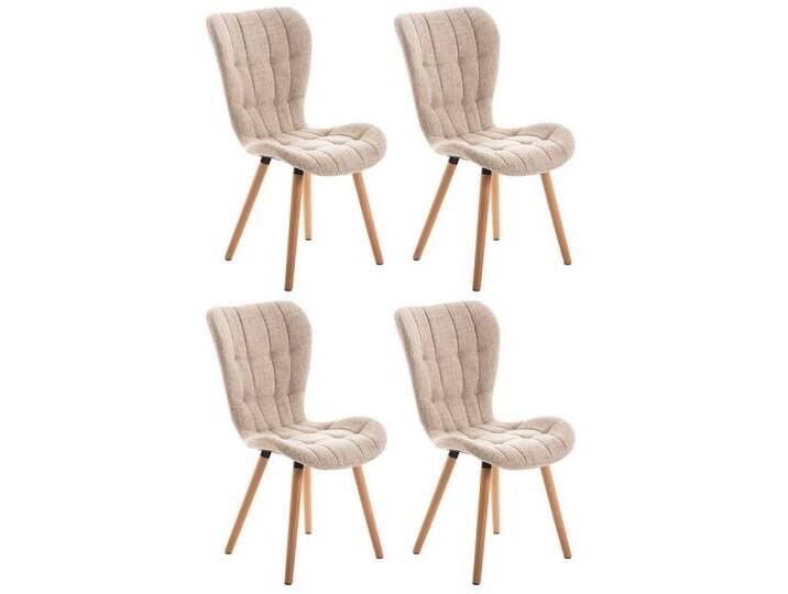 CLP Esszimmerstuhl 4er Set Esszimmerstuhl Elda Stoff, creme von OTTO