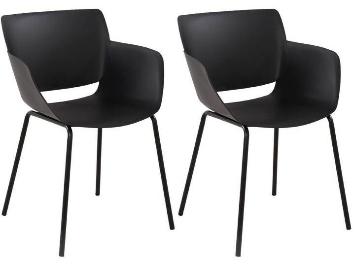 CLP Esszimmerstuhl Alpena (2er Set, 2 St), wetterfest und UV-beständig, schwarz, schwarz von OTTO
