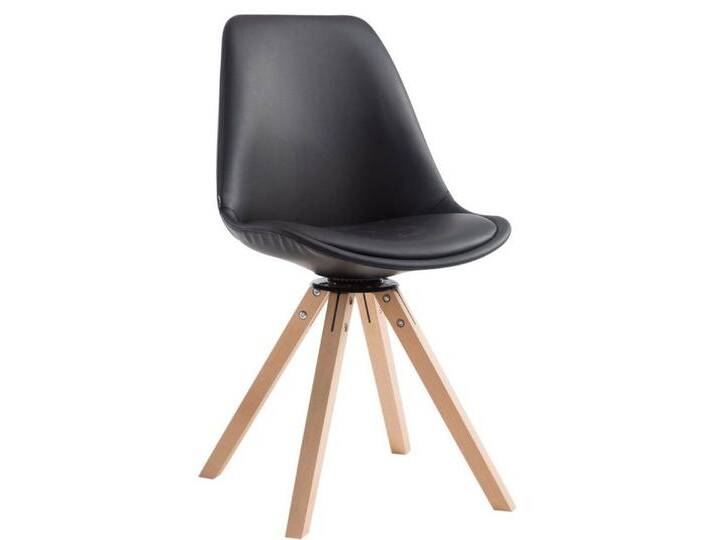 CLP Esszimmerstuhl Calais square, drehbarer und mit eckigen Holzbeinen, schwarz, natur, schwarz von OTTO