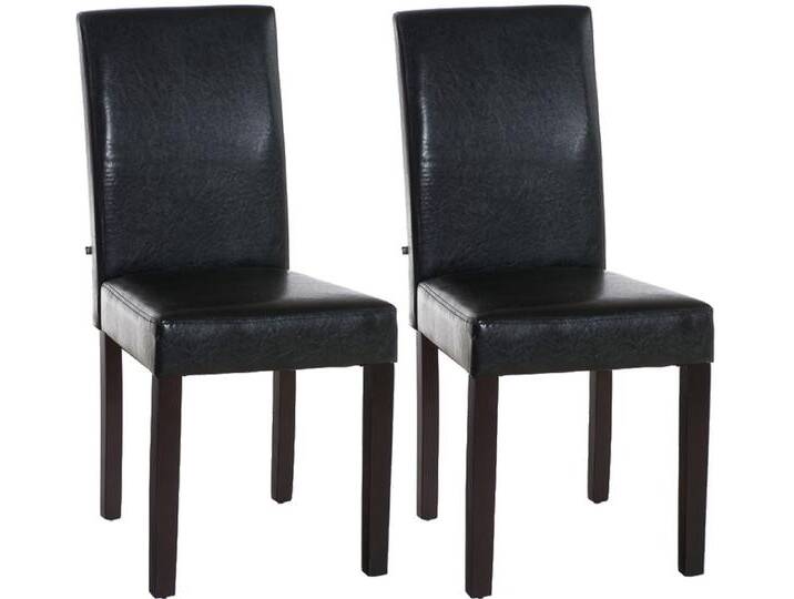 CLP Esszimmerstuhl Ina Kunstleder (2er Set, 2 St), Holz, ohne Armlehnen, braun, dunkelbraun von OTTO