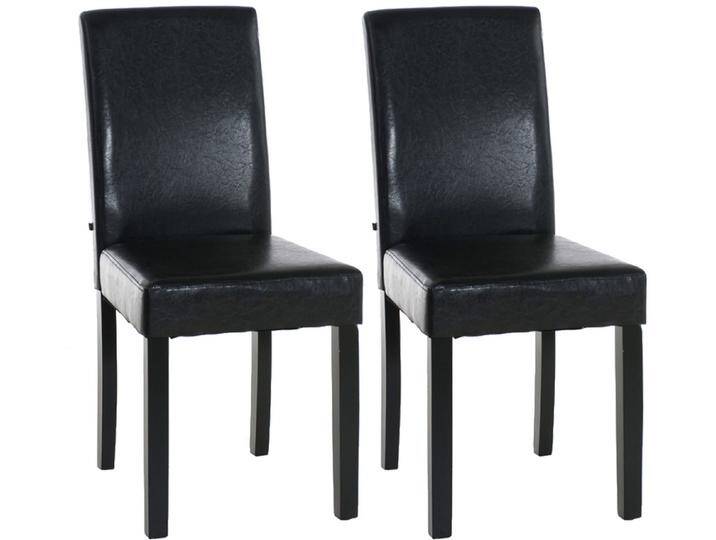 CLP Esszimmerstuhl Ina Kunstleder (2er Set, 2 St), Holz, ohne Armlehnen, braun, schwarz von OTTO