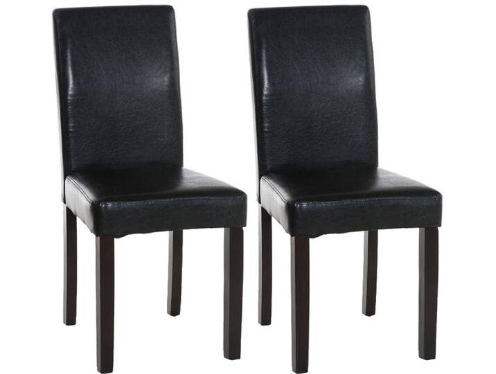 CLP Esszimmerstuhl Ina Kunstleder (2er Set, 2 St), Holz, ohne Armlehnen, schwarz, dunkelbraun von OTTO