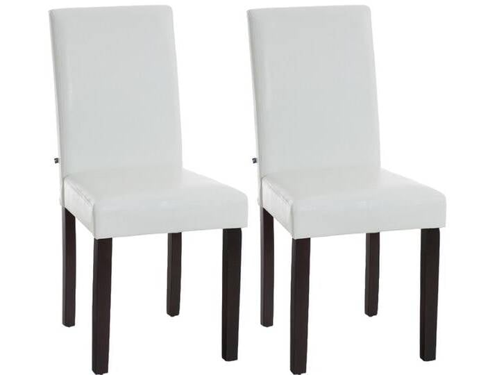 CLP Esszimmerstuhl Ina Kunstleder (2er Set, 2 St), Holz, ohne Armlehnen, weiß, dunkelbraun von OTTO