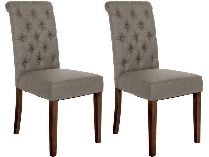 CLP Esszimmerstuhl LISBURN (2er Set, 2 St), mit Lehne im Chesterfield Design, beige, taupe von OTTO