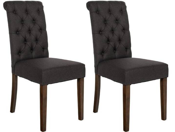 CLP Esszimmerstuhl LISBURN (2er Set, 2 St), mit Lehne im Chesterfield Design, schwarz, schwarz von OTTO