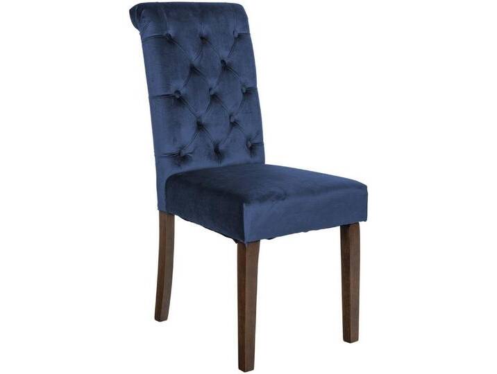 CLP Esszimmerstuhl Lisburn, mit Lehne im Chesterfield Design, blau, blau von OTTO