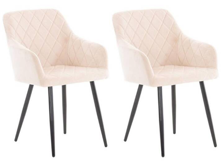 CLP Esszimmerstuhl Shila (2er Set, 2 St), Samt oder Stoff, mit Armlehnen, beige, beige von OTTO