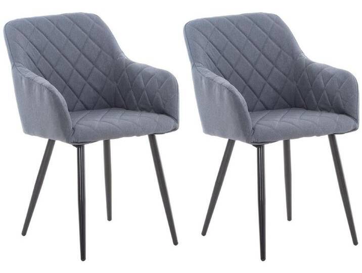 CLP Esszimmerstuhl Shila (2er Set, 2 St), Samt oder Stoff, mit Armlehnen, grau, dunkelgrau von OTTO