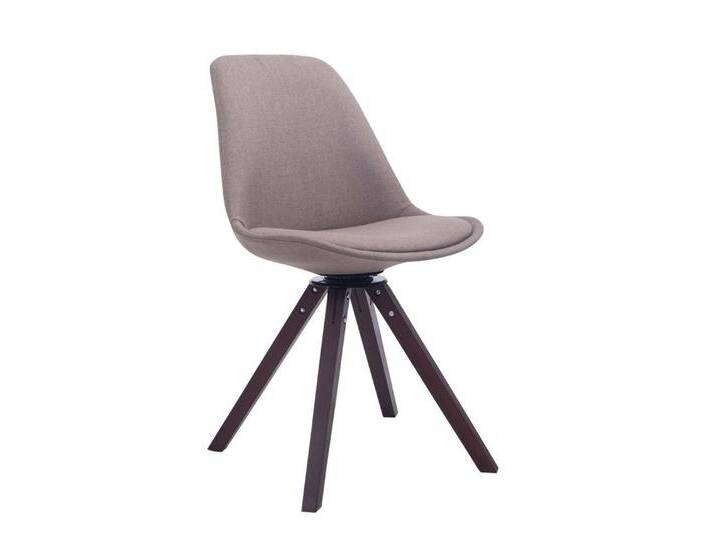 CLP Esszimmerstuhl Troyes Stoff Square, drehbar, eckige Holzbeine, beige, walnuss, taupe von OTTO