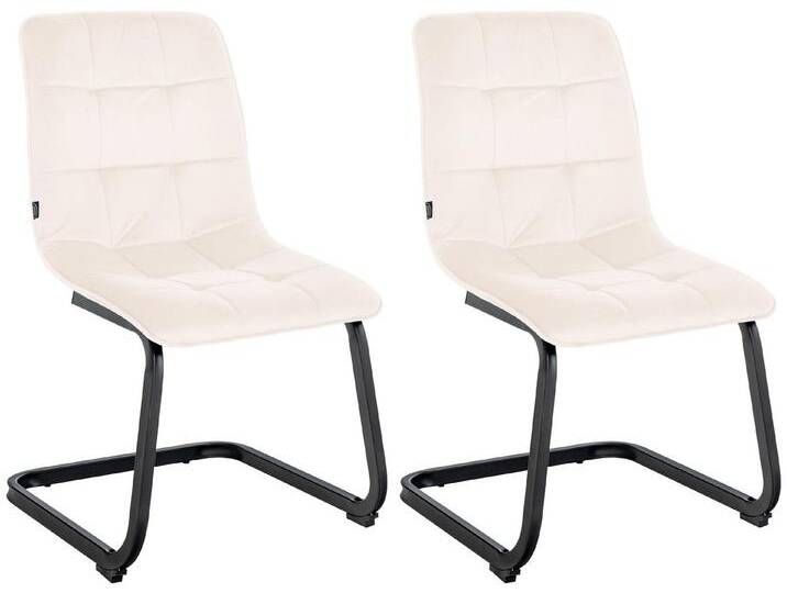 CLP Esszimmerstuhl Vermont (2er Set), Freischwinger mit Samtbezug, beige, creme von OTTO