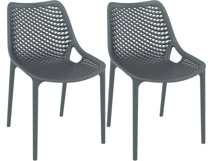 CLP Gartenstuhl Air (2er Set, 2 St), wetter-& UV-lichtbeständig, stapelbar, grau, dunkelgrau von OTTO
