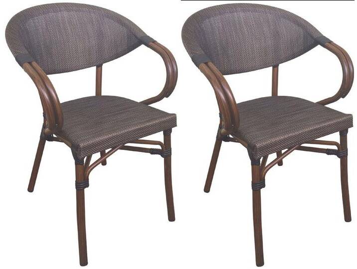 CLP Gartenstuhl Bistrostühle Madetta (2er Set, 2 St), stapelbar und UV-beständig, braun von OTTO