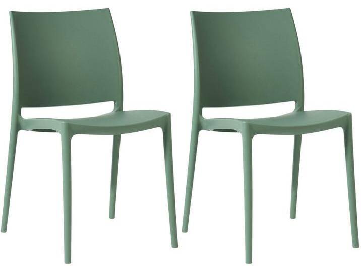 CLP Gartenstuhl Meton (2er Set, 2 St), Kunststoff, wetterfest, UV-beständig, oliv von OTTO