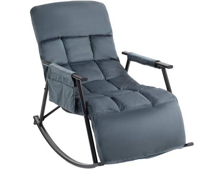 CLP Schaukelstuhl Cathy, Rückenlehne und Fußteil neigbar, mit Tasche, grau, dunkelgrau von OTTO