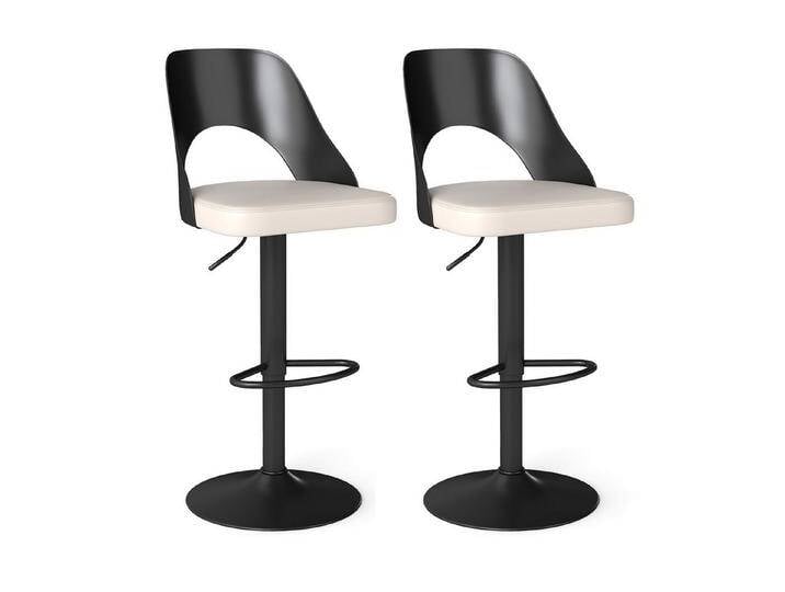 COSTWAY Barhocker (2er Set), Barstühle 360° drehbar, höhenverstellbarer Drehstuhl, schwarz, schwarz von OTTO