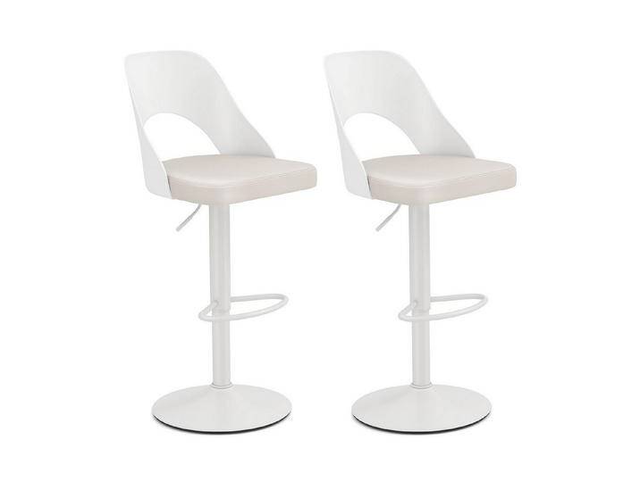 COSTWAY Barhocker (2er Set), Barstühle 360° drehbar, höhenverstellbarer Drehstuhl, weiß, weiß von OTTO