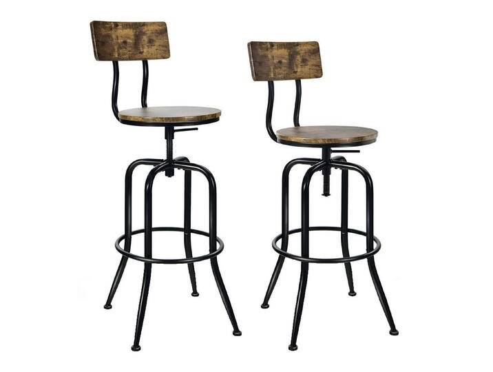 COSTWAY Barhocker (2er Set), drehbar & höhenverstellbar, abnehmbare Lehne, braun von OTTO