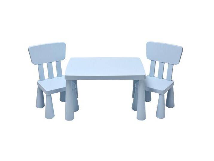 COSTWAY Kindersitzgruppe 3 TLG. Kindermöbel, (Kindertisch mit 2 Stühlen), blau von OTTO
