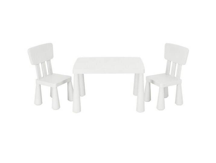 COSTWAY Kindersitzgruppe 3 TLG. Kindermöbel, (Kindertisch mit 2 Stühlen), weiß von OTTO
