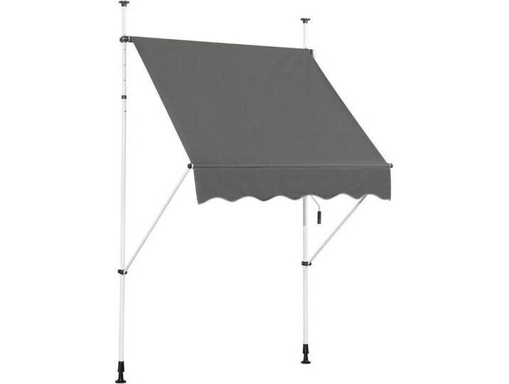 COSTWAY Klemmmarkise 150cm breit, höhenverstellbar 200-300cm, Grau, grau, grau von OTTO