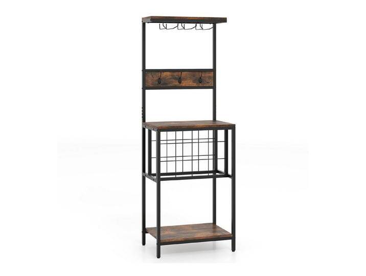 COSTWAY Küchenregal, Weinregal stehend, mit Arbeitsplatte, Haken, Flaschenregal, braun COSTWAY Küchenregal, Weinregal stehend, mit Arbeitsplatte, Haken, Flaschenregal, braun von OTTO