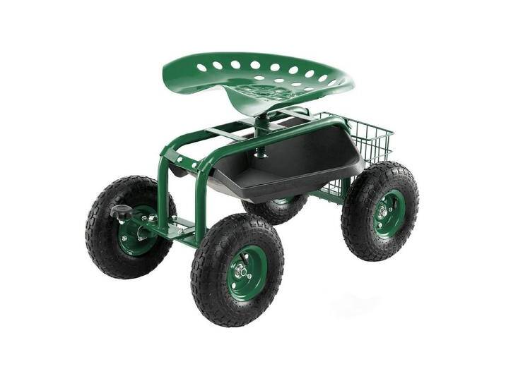 COSTWAY Rollsitz (1 St), Gartensitz mit Rollen, 360 ° drehbar, höhenverstellbar, grün von OTTO