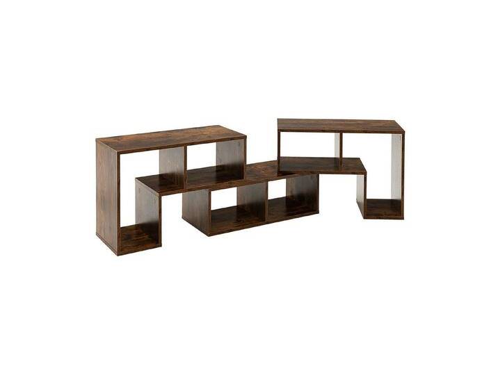 COSTWAY TV-Schrank Eckregal 3-teilig, ausziehbar, frei Kombinierbar, braun von OTTO
