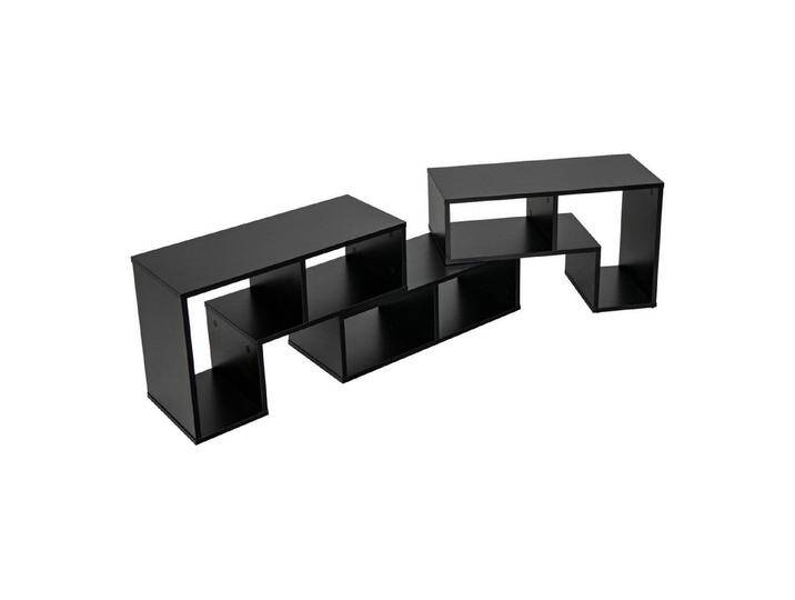 COSTWAY TV-Schrank Eckregal 3-teilig, ausziehbar, frei Kombinierbar, schwarz von OTTO