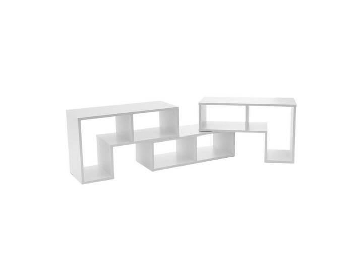 COSTWAY TV-Schrank Eckregal 3-teilig, ausziehbar, frei Kombinierbar, weiß von OTTO